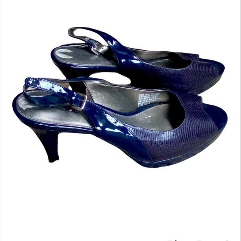 Bandolino Women's Blue Slingback High Heel Shoes with Peep Toe Size 9M